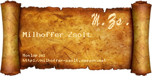 Milhoffer Zsolt névjegykártya
